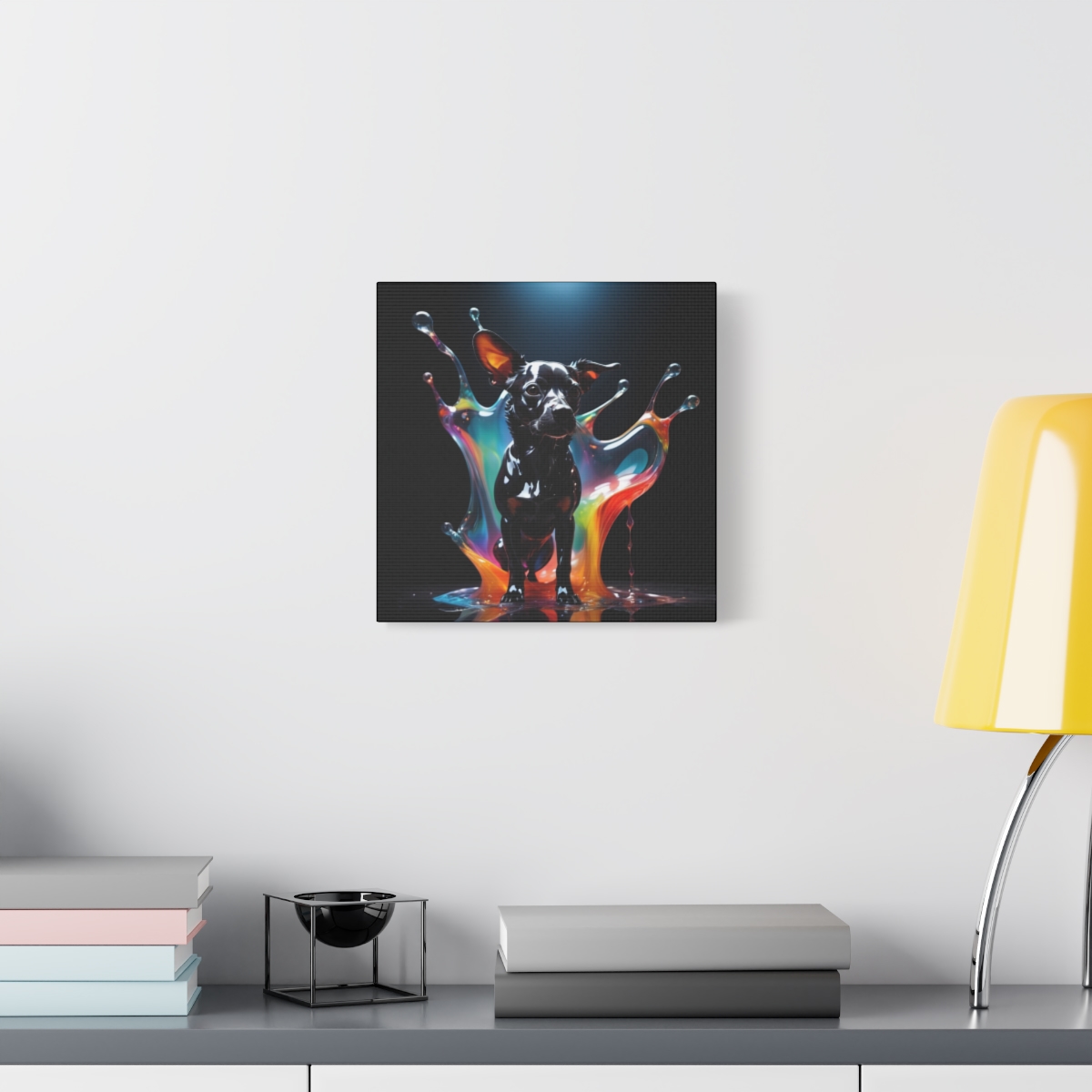 Stunning Unique Colorful Dog Glass Wall Art Canvas