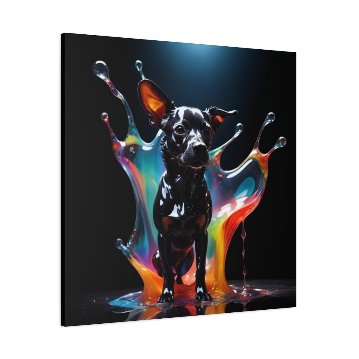 Stunning Unique Colorful Dog Glass Wall Art Canvas
