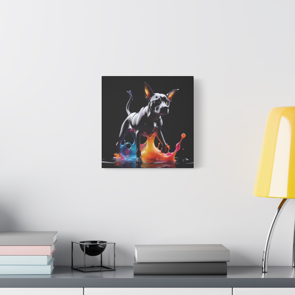 Stunning Unique Colorful Dog Glass Wall Art Canvas