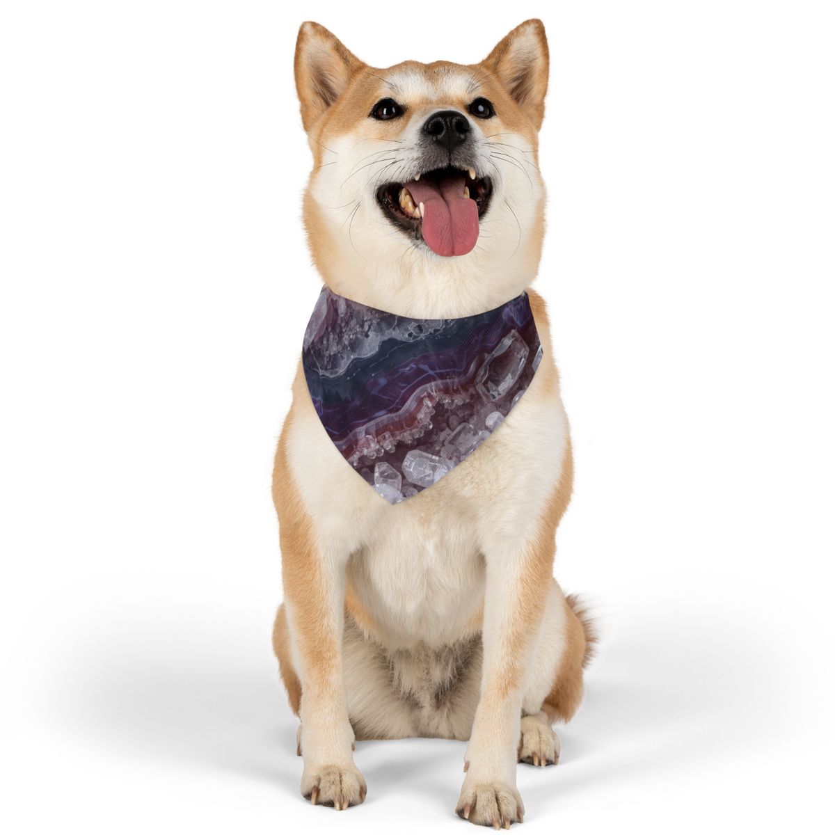 Adorable Purple Crystal Agate Bandana Collar