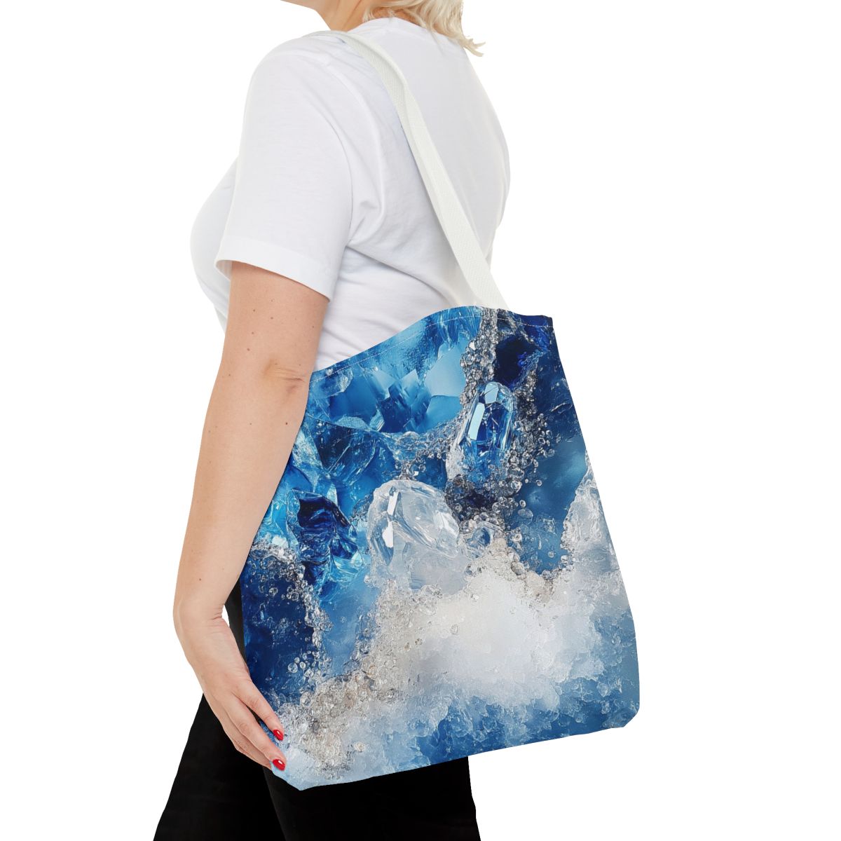 Crystal Blue Beautiful Marble Crystal Art Tote Bag