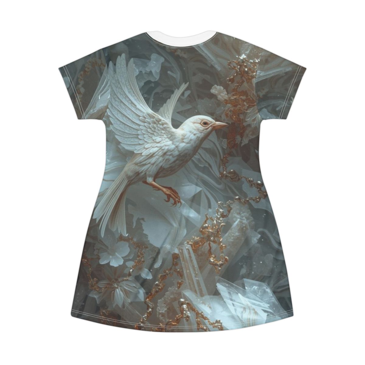 White Bird Crystal T-Shirt Dress