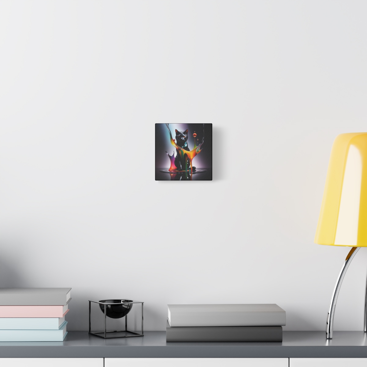 Stunning Unique Colorful Cat Glass Wall Art Canvas