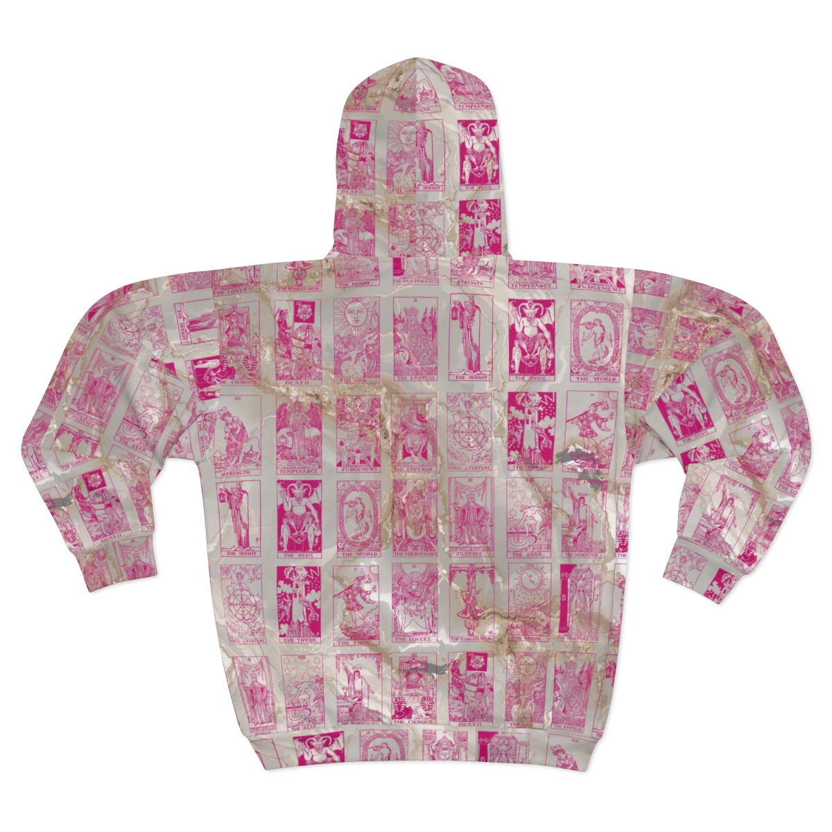 Unique Vintage Pink Tarot Card Marble Zip Hoodie