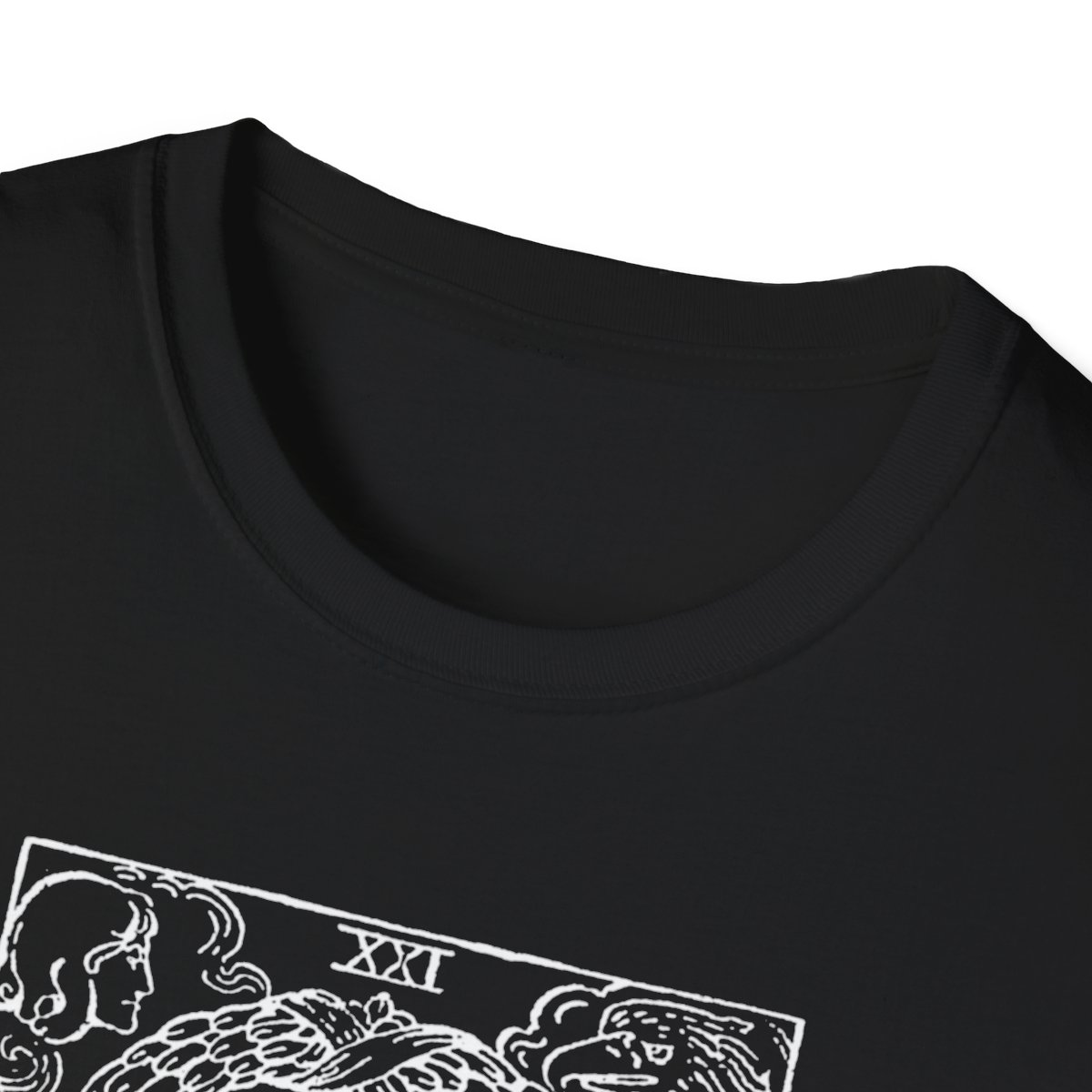 21 - The World White Vintage Tarot Card Softstyle T-Shirt
