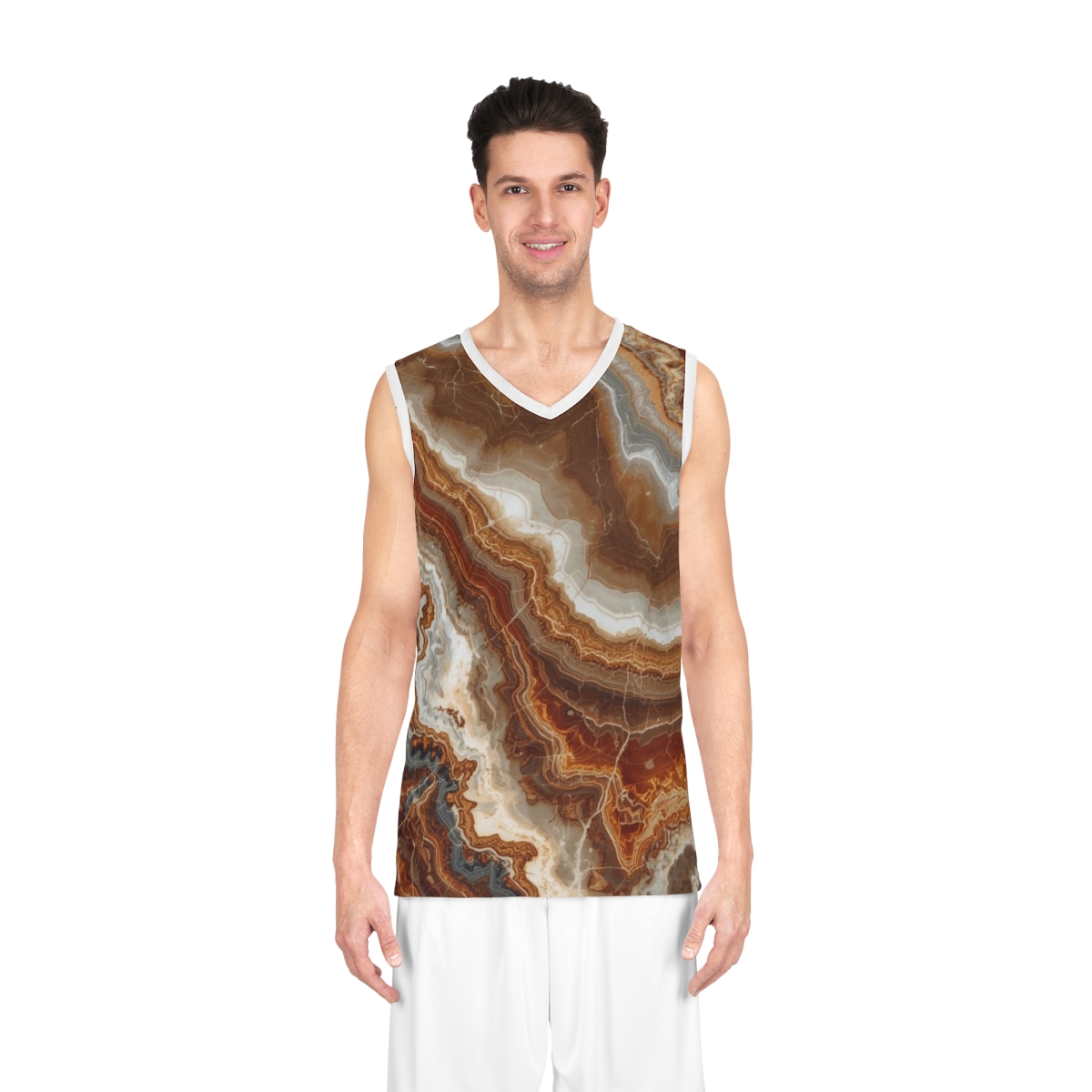Brown Marble Moisture Wicking Sport Vest