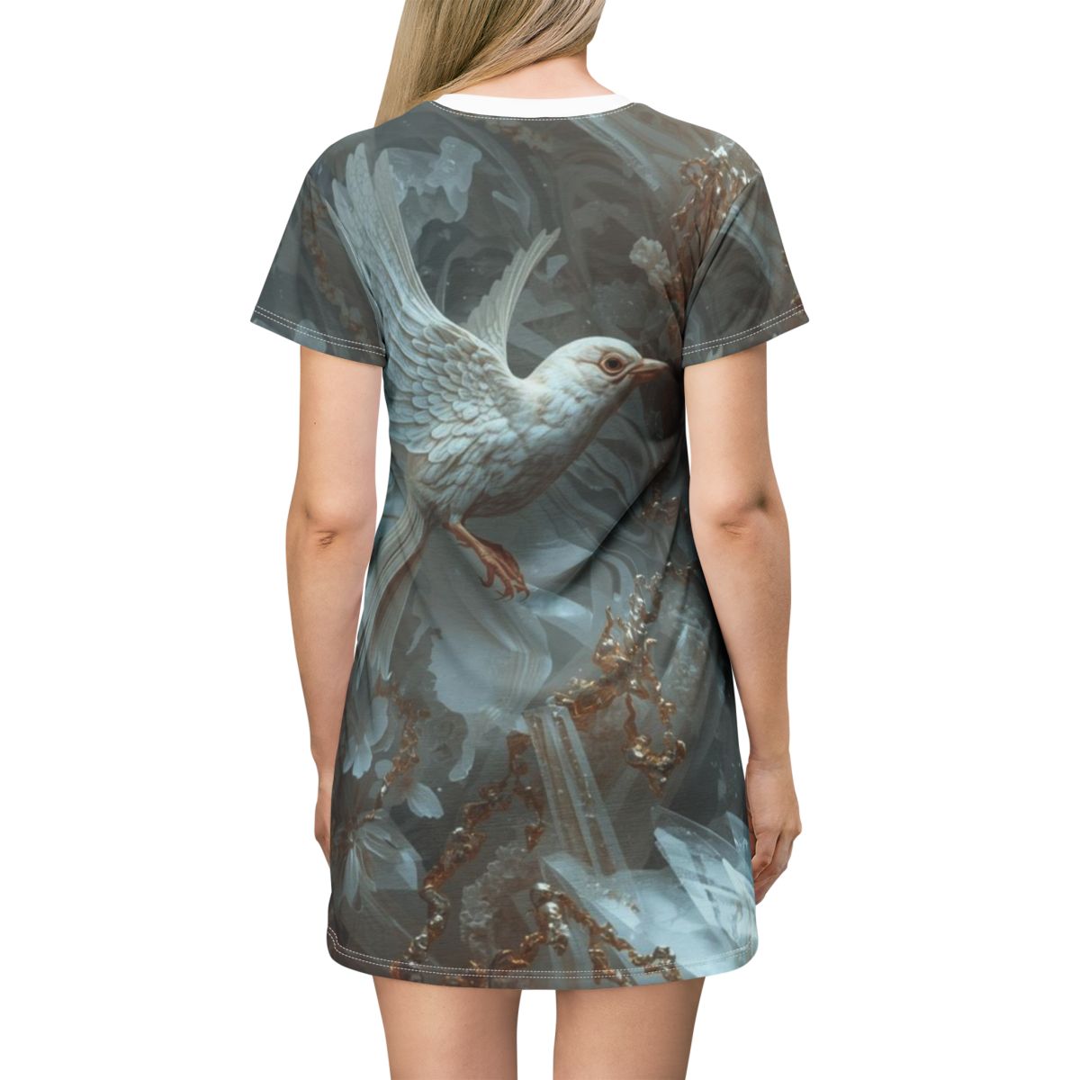 White Bird Crystal T-Shirt Dress