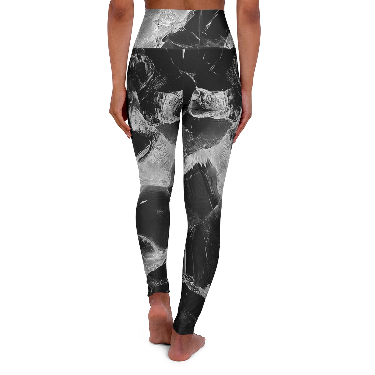 Beautiful B&W Crystal High Waisted Leggings