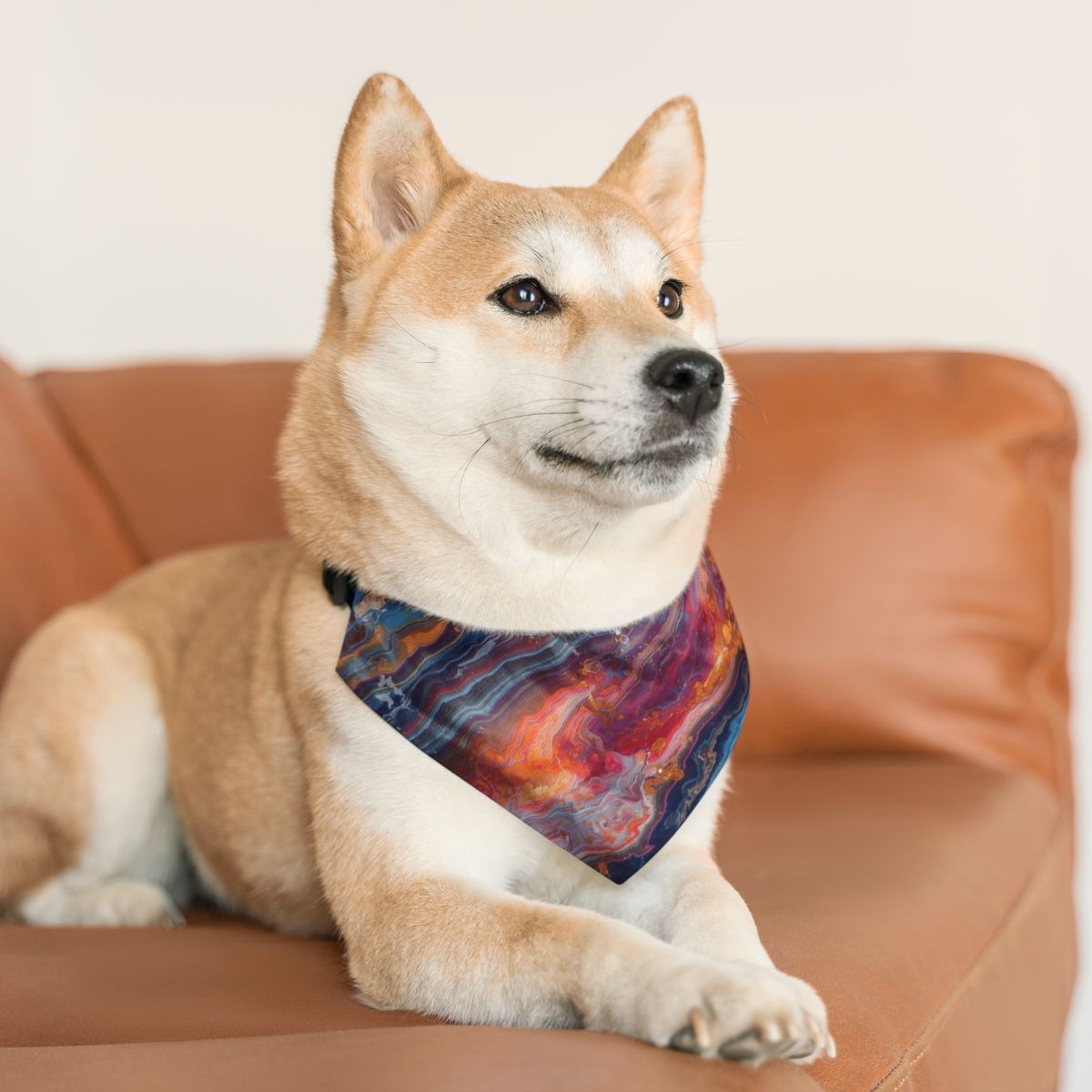 Adorable Colorful Marble Bandana Collar