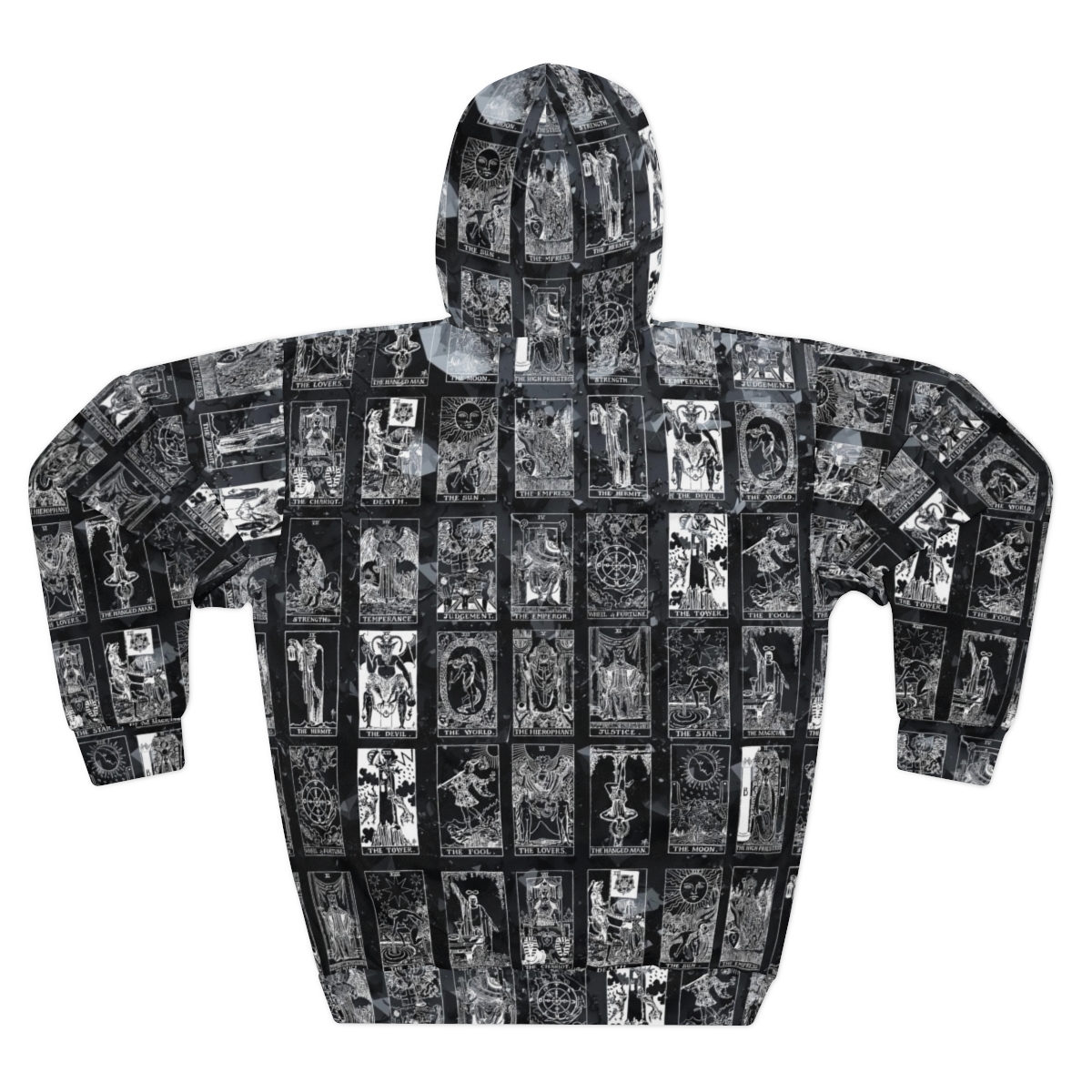 Unique Vintage White Tarot Card Black Crystal Pullover Hoodie
