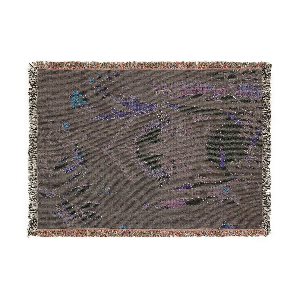 Luxury Beautiful Forest Wolf Woven Blanket