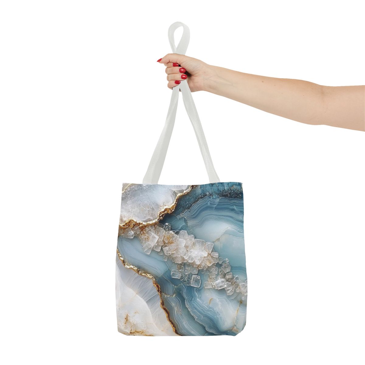 Light Blue Stunning Geode Art Tote Bag