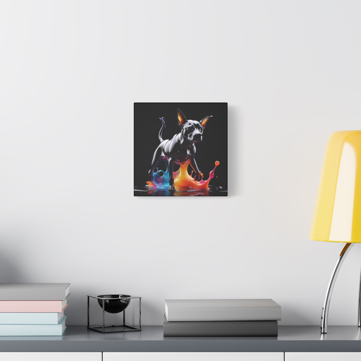 Stunning Unique Colorful Dog Glass Wall Art Canvas