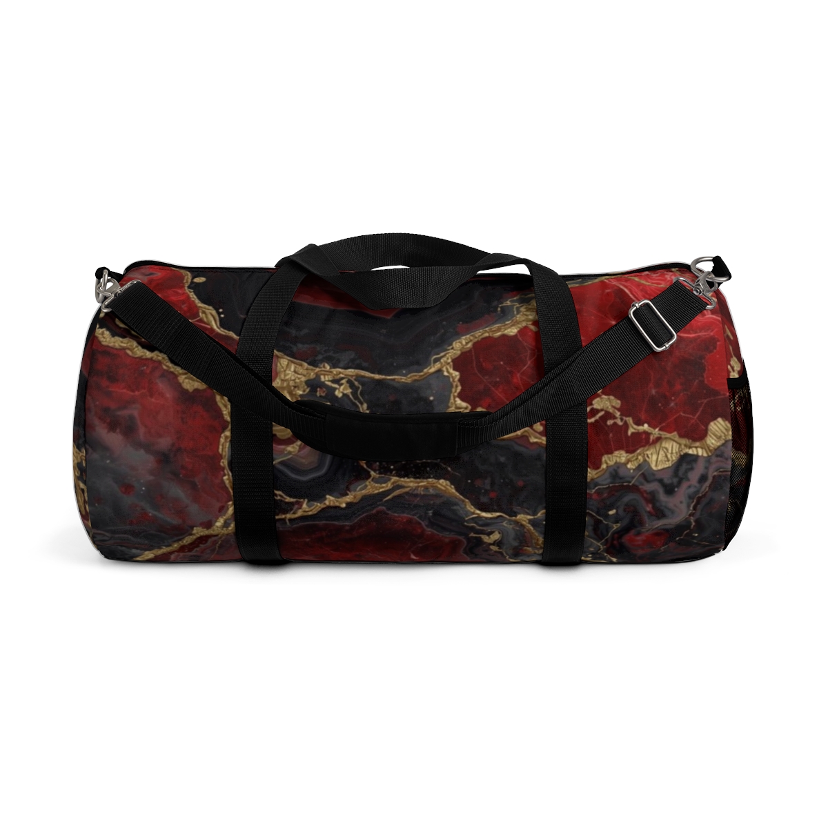 Red Marbled Pattern Duffel Bag