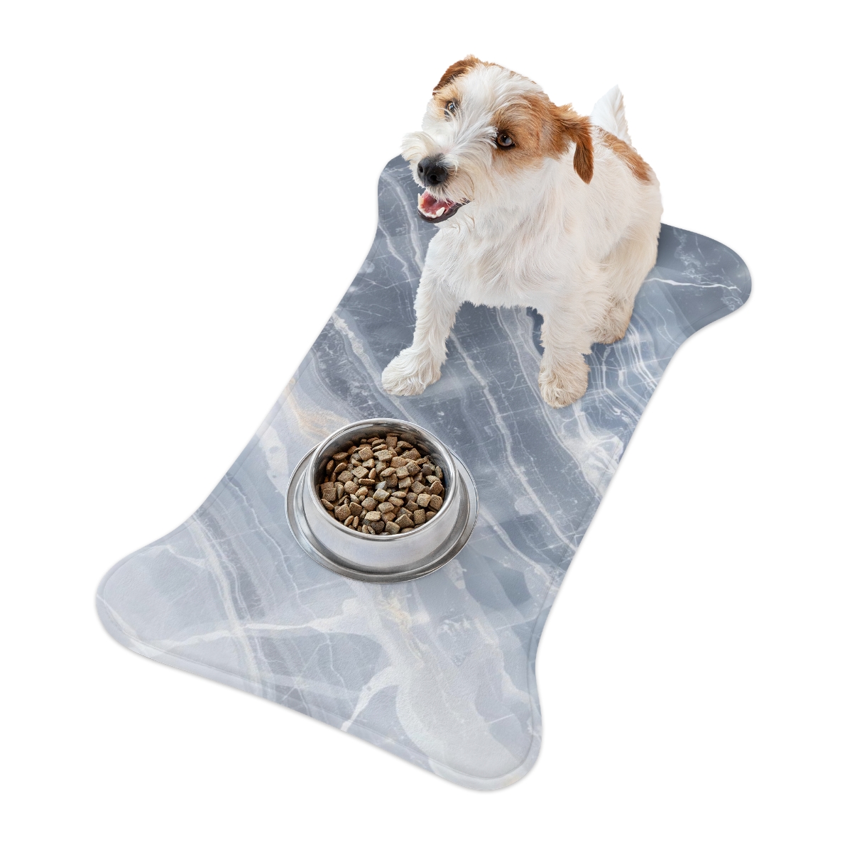 Luxury Light Blue Marble Pet Feeding Mat
