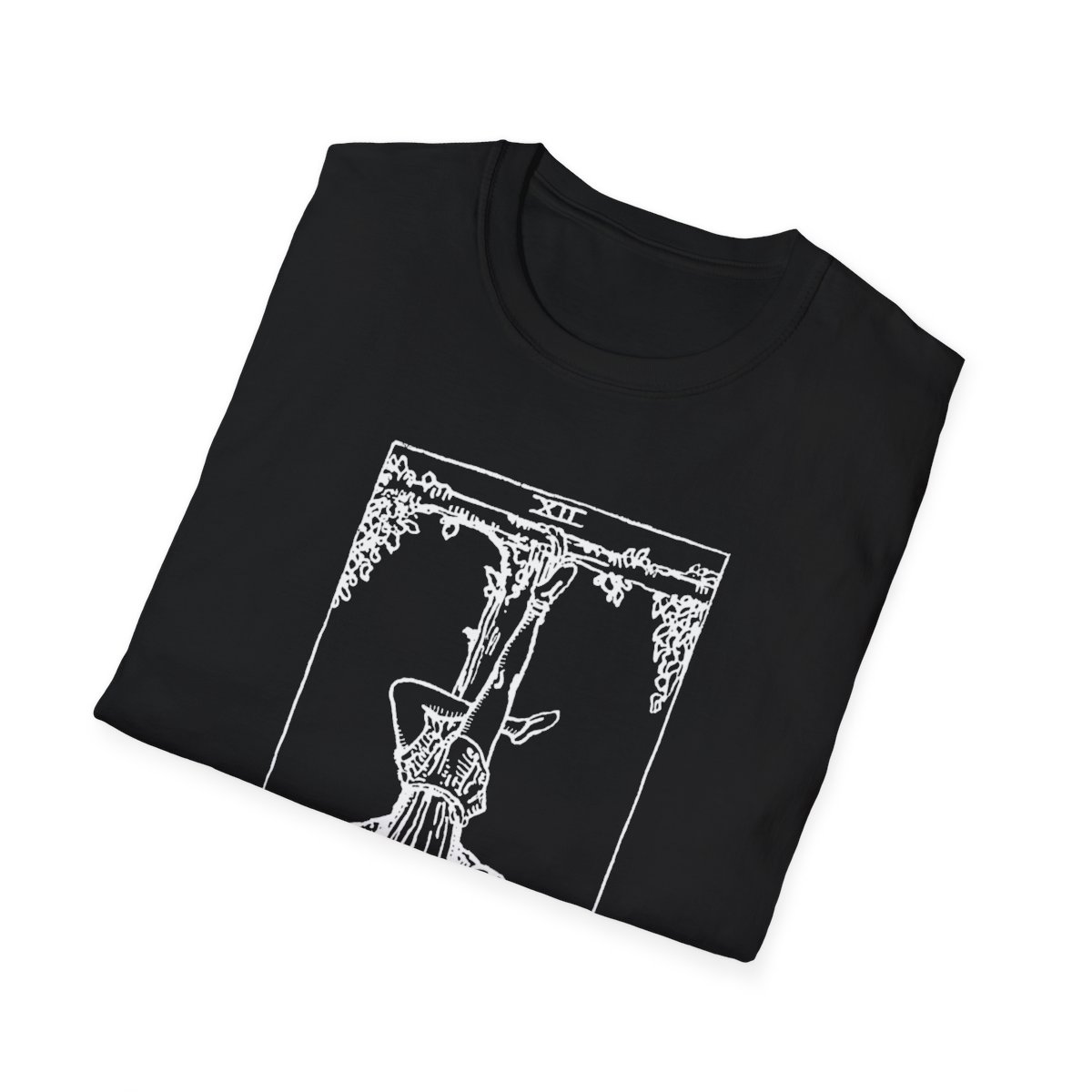 12 - The Hanged Man White Vintage Tarot Card Softstyle T-Shirt