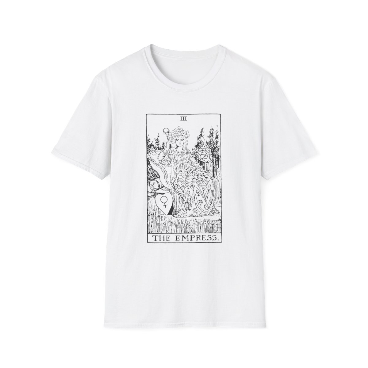 3 - The Empress Black Vintage Tarot Card Softstyle T-Shirt