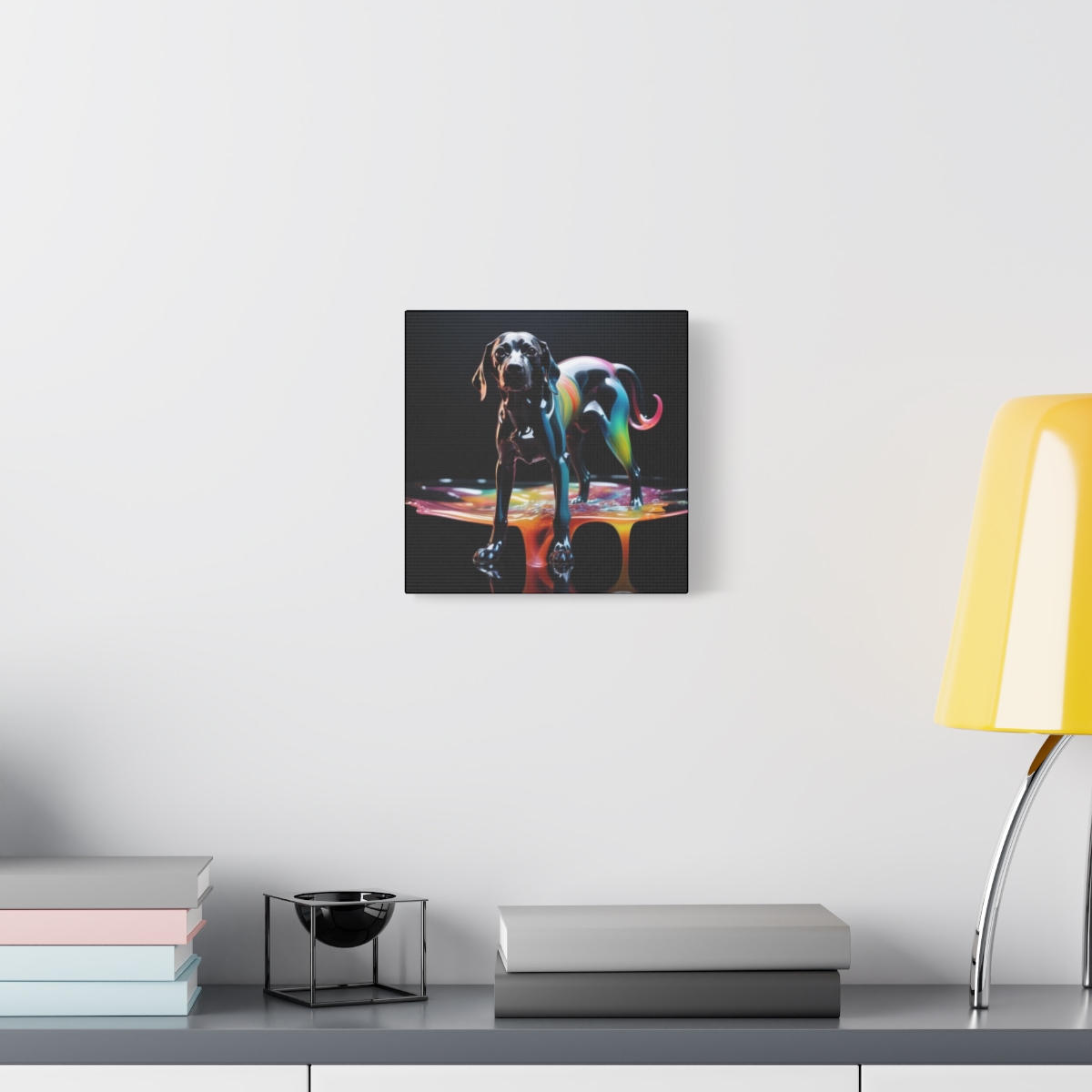 Stunning Unique Colorful Dog Glass Wall Art Canvas