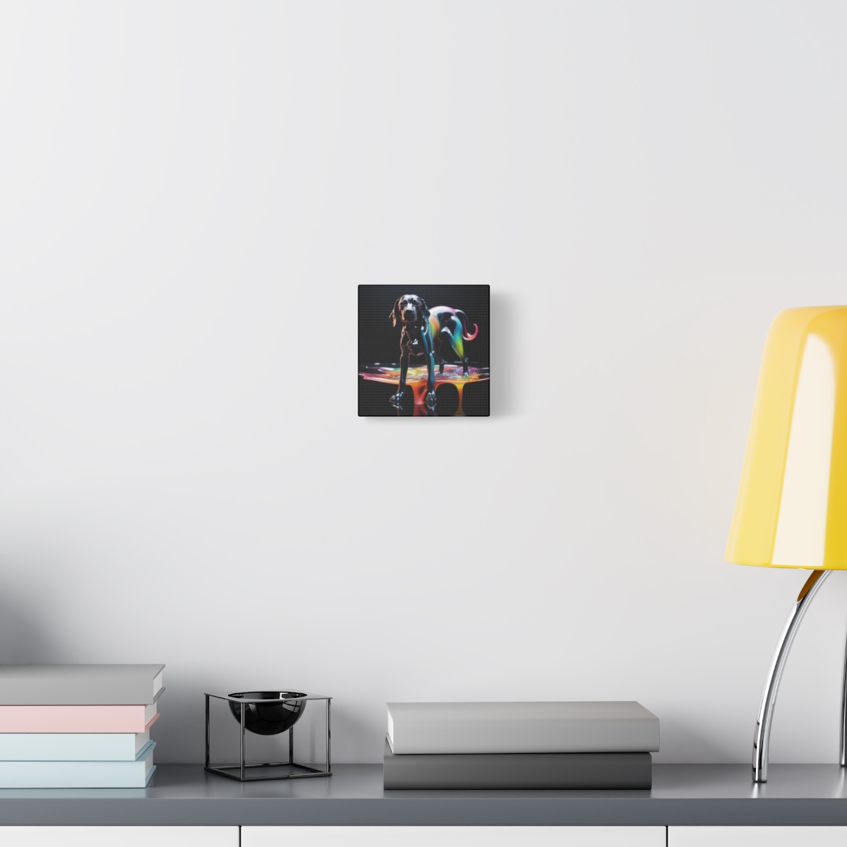 Stunning Unique Colorful Dog Glass Wall Art Canvas