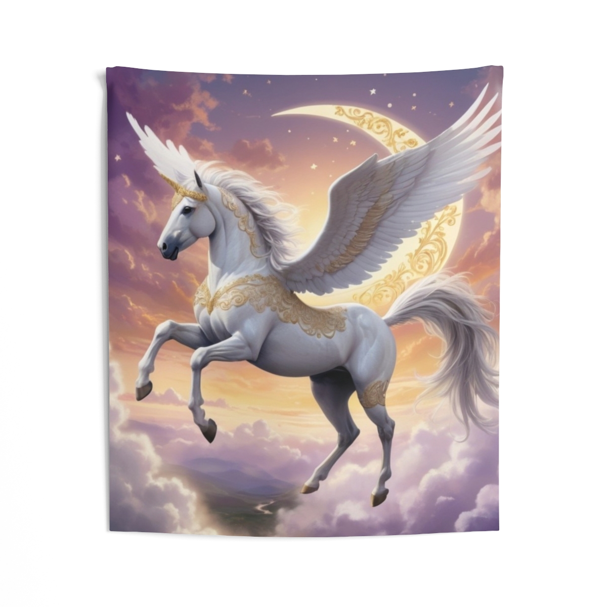 Beautiful Magical Flying Pegasus Tapestry