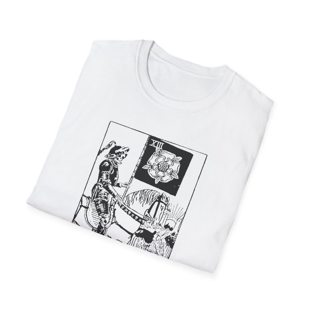 13 - Death Black Vintage Tarot Card Softstyle T-Shirt
