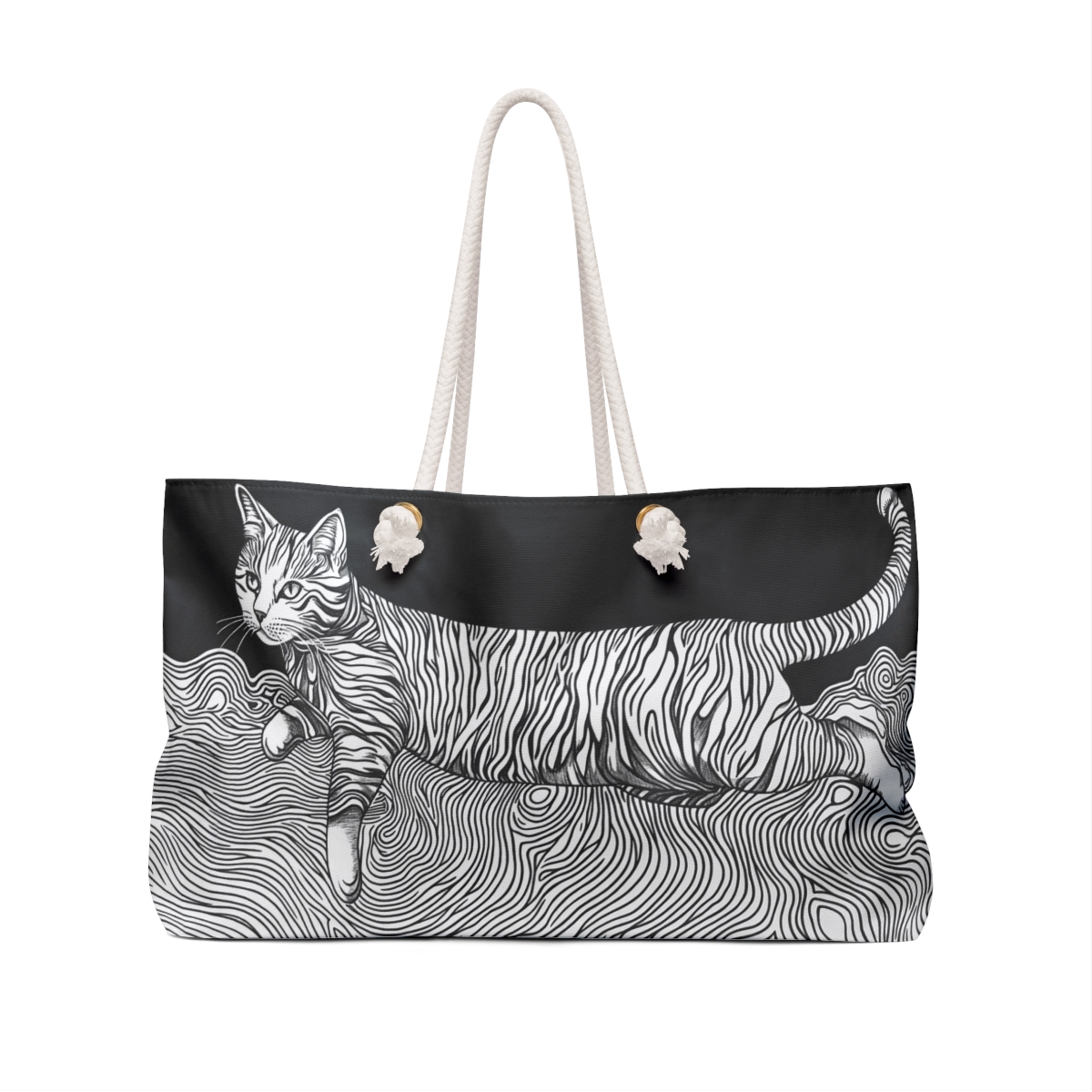 Stylish Cat-Themed Weekender Bag