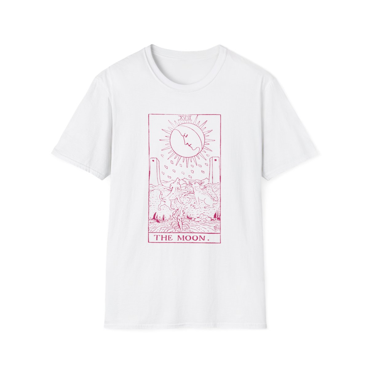 18 - The Moon Vintage Tarot Card Softstyle T-Shirt