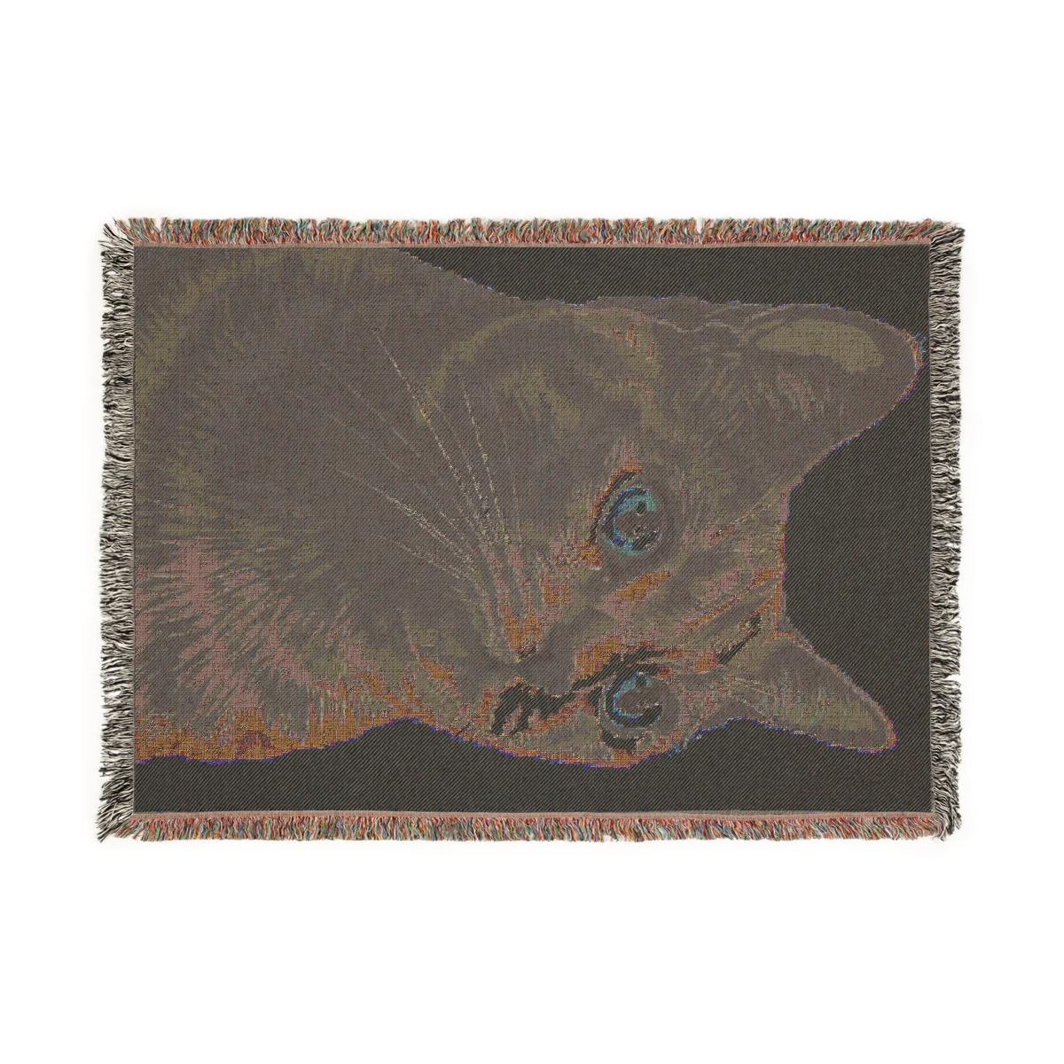 Luxury Cat Yellow Woven Blanket