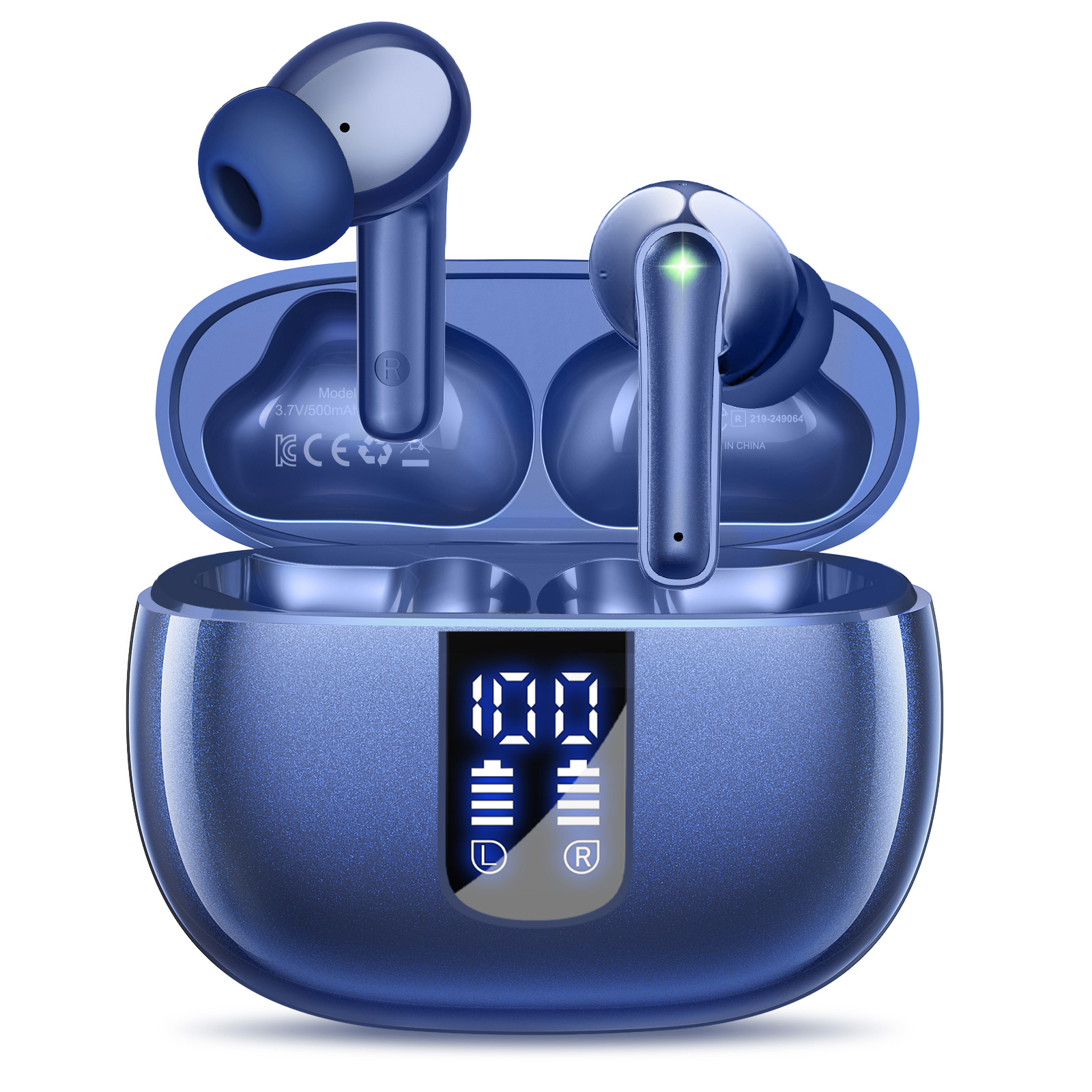 Ear Buds Wireless Earbuds - Bluetooth 5.3 Headphones (48H Playback) Built in Mic with LED Display Charging Case, IP7 Waterproof Earphone for iPhone Andriod Phones Laptop Sports Workout