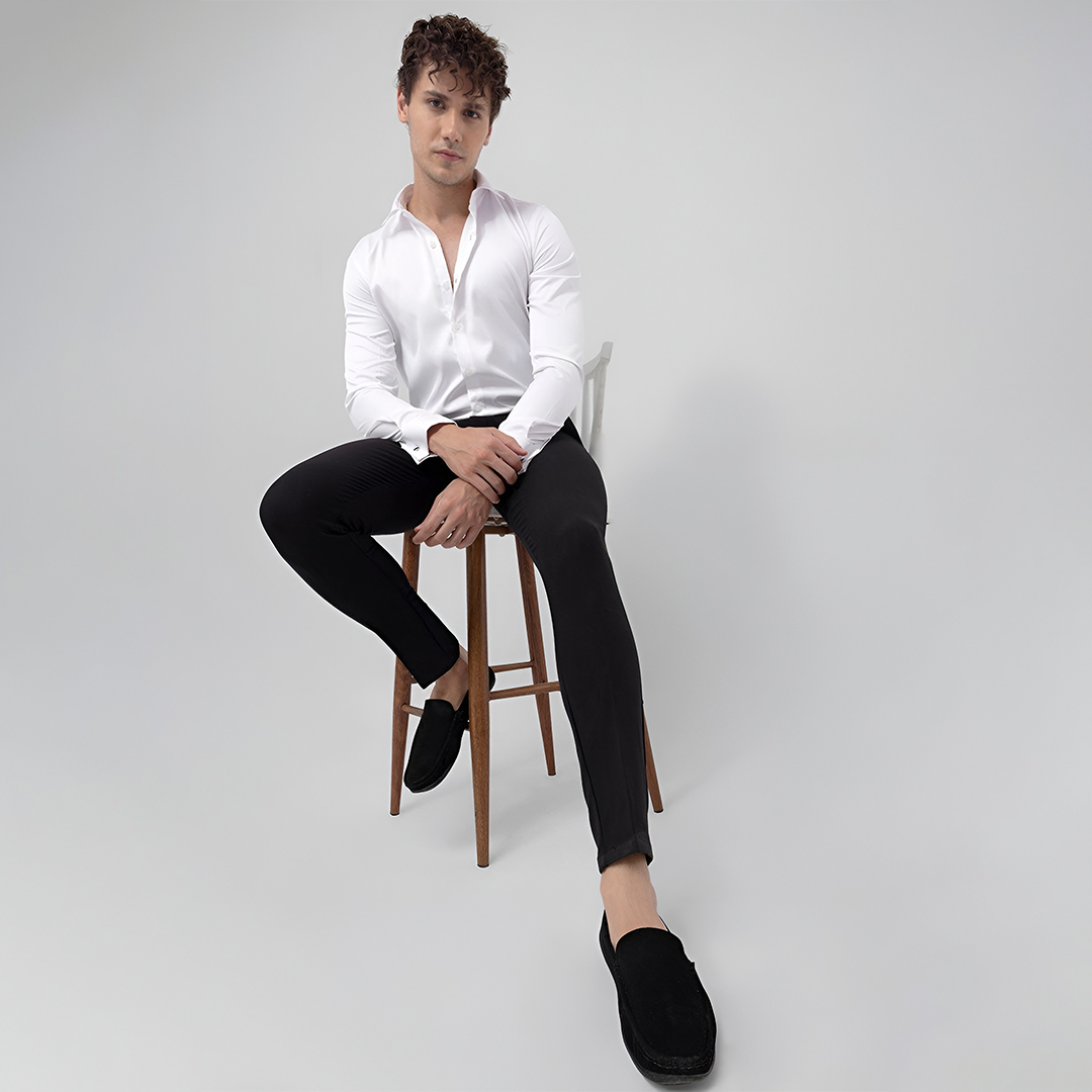 Premium Cufflink White Shirt By Design Dhaga - Partywear