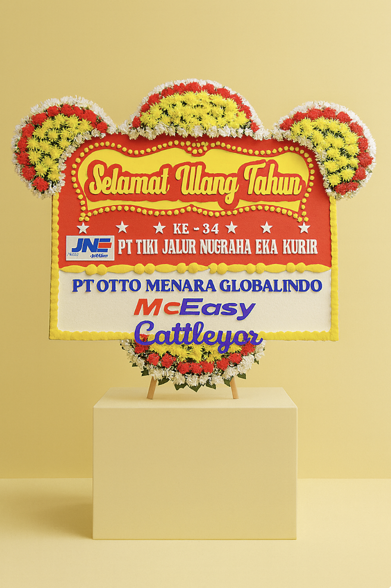 Karangan Bunga Papan Premium 3 Titik Bunga Wedding Duka Ucapan Selamat