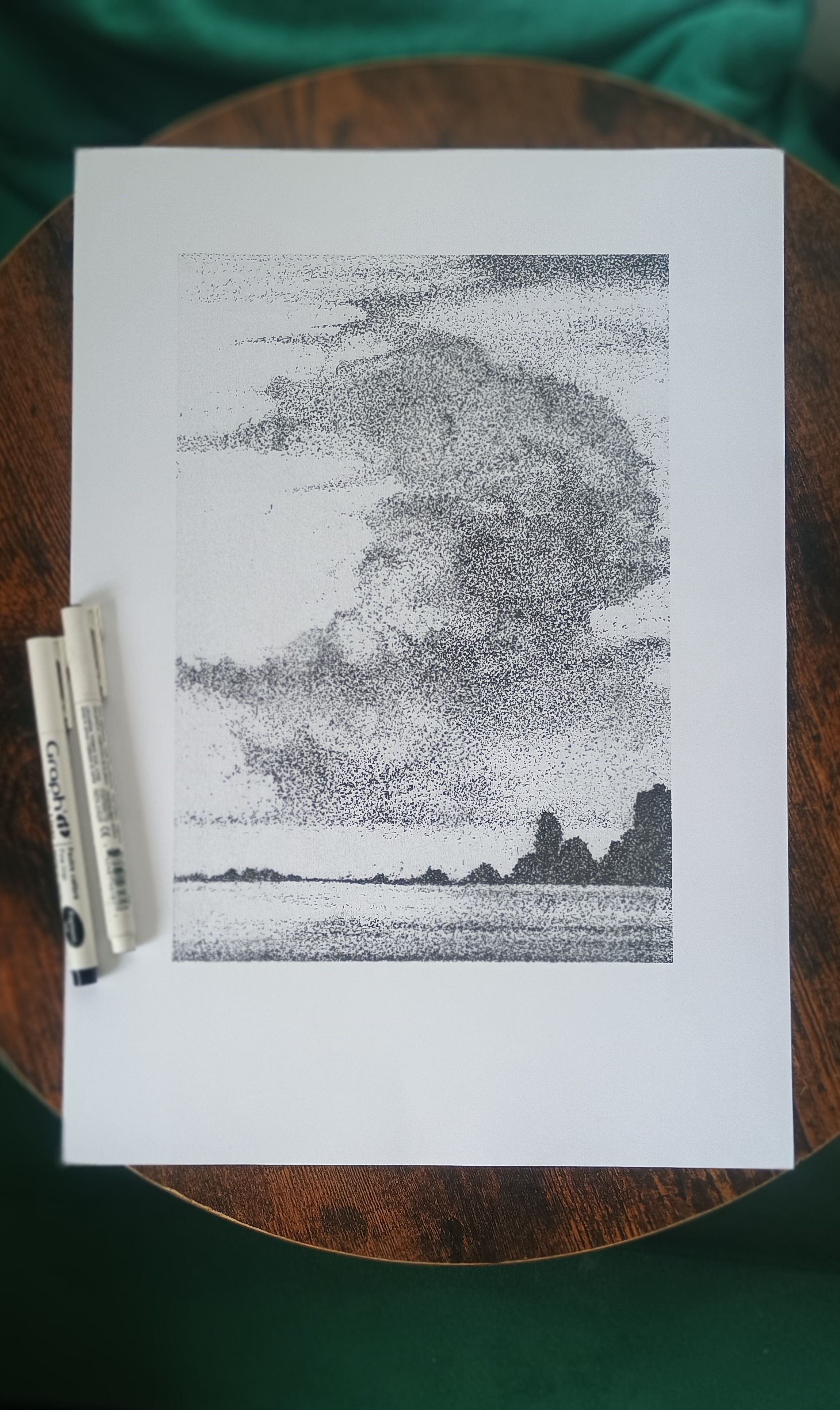 Wiatr  - cienkopis na papierze format A3