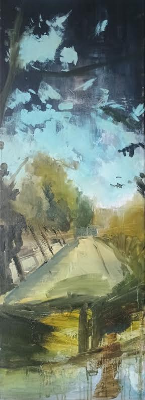 Obraz "Droga" - olej na płótnie 30x80cm