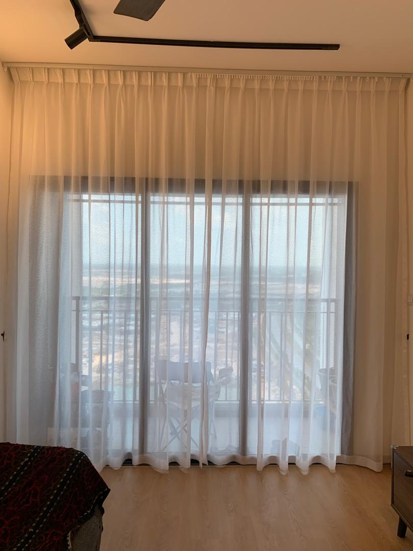 French pleat day curtain