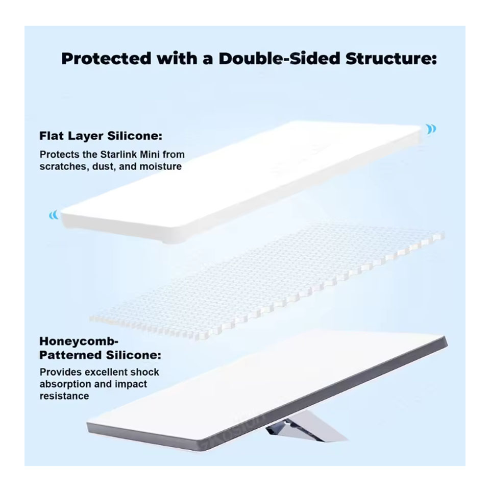 Silicone Protective Cover for Starlink Mini – Anti-Collision, Waterproof, Signal-Friendly