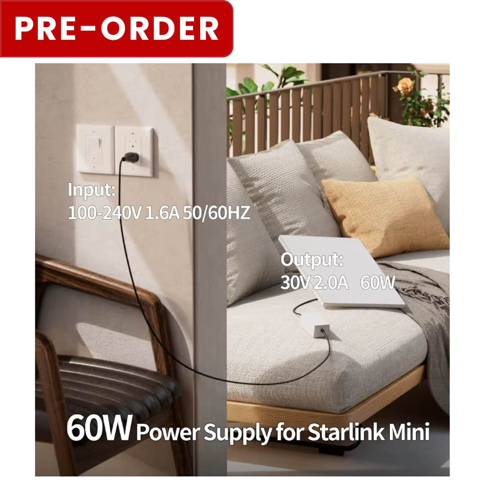 Starlink Mini Power Supply (60W AC Adapter)