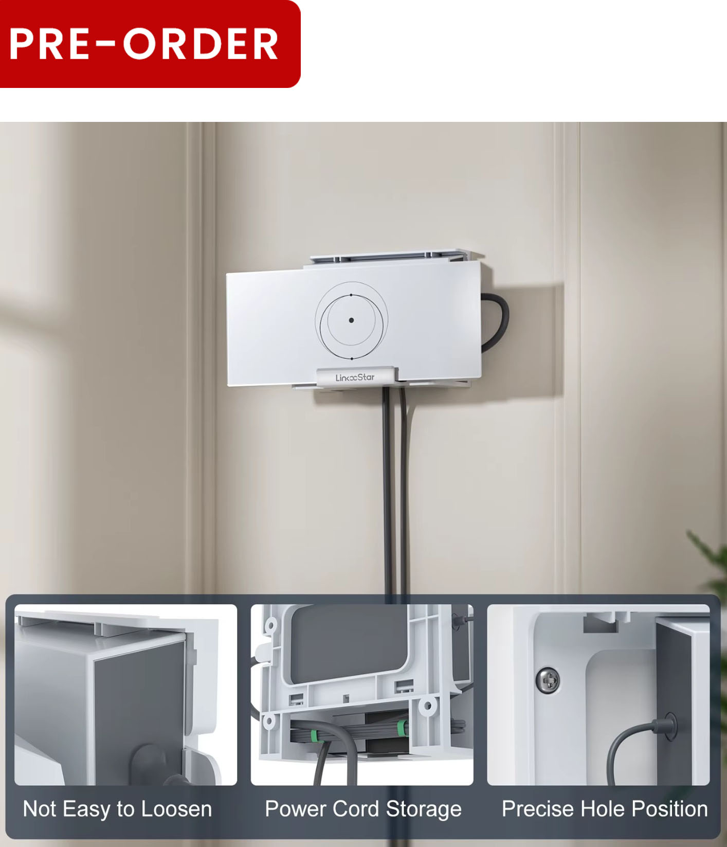 Wall Mount Bracket for Starlink Gen 3 Router & Power Supply