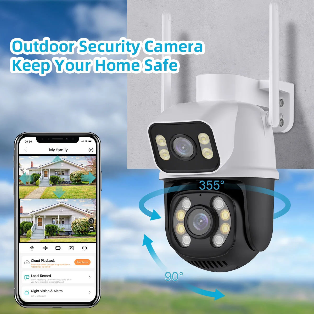 Outdoor Dual ens Wireless Security Camera