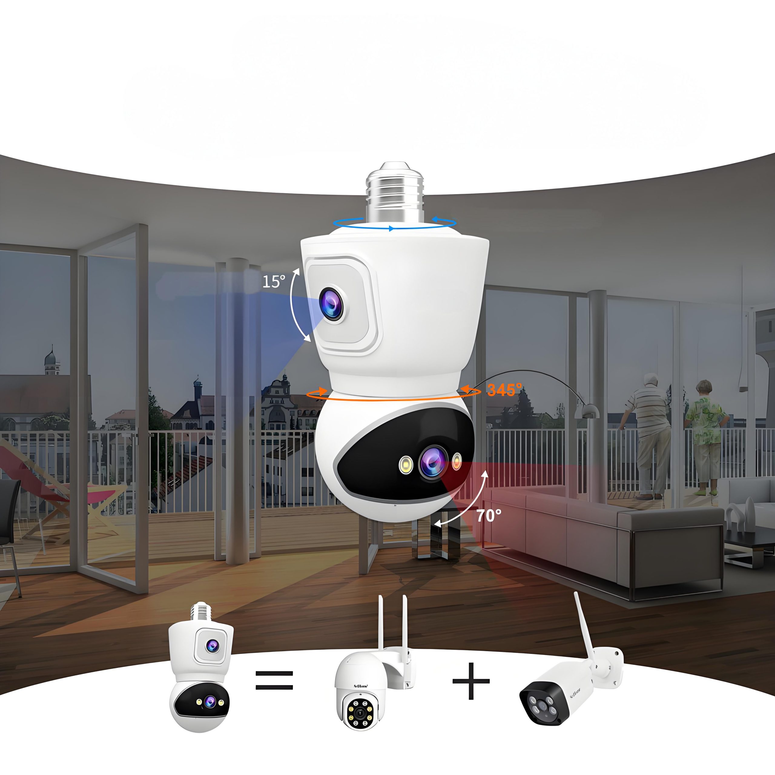 SriHome Smart Dual Lens Light Bulb Security Camera – The Future of Home Protection in One Bulb
