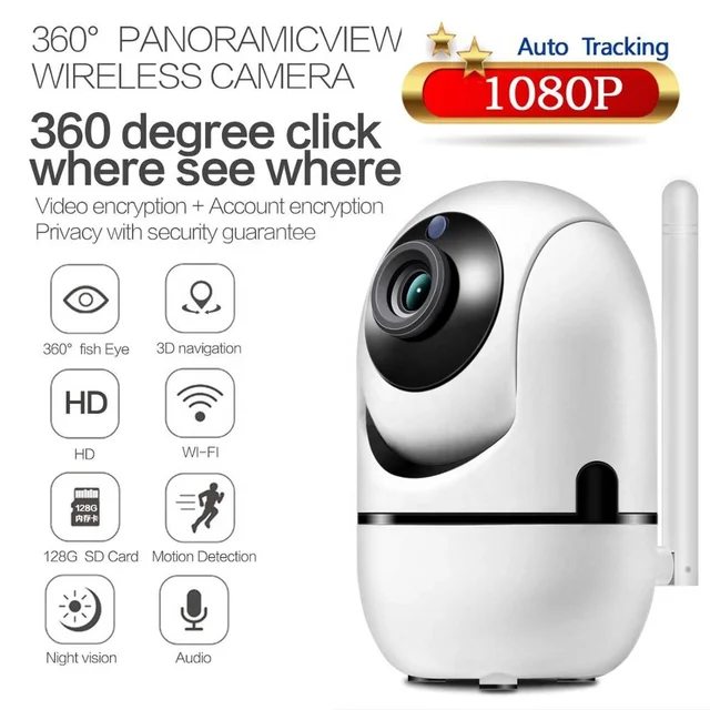 360 Degree Surveillance Indoor Smart Home Baby Cameras 1080P HD Wireless Security Baby Monitor Mini Wifi PT Camera