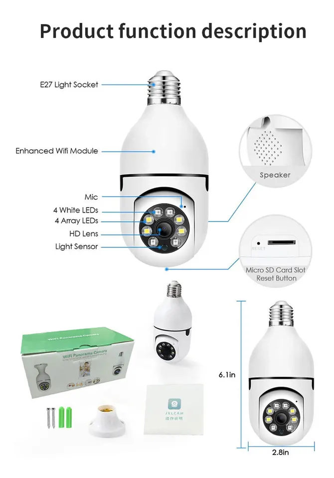 Bulb WiFi Smart Security Camera