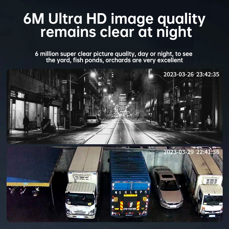 6MP 4G SIM Solar CCTV Camera 360 Degree Motion Detection Dual Lenses Night Vision Full Color