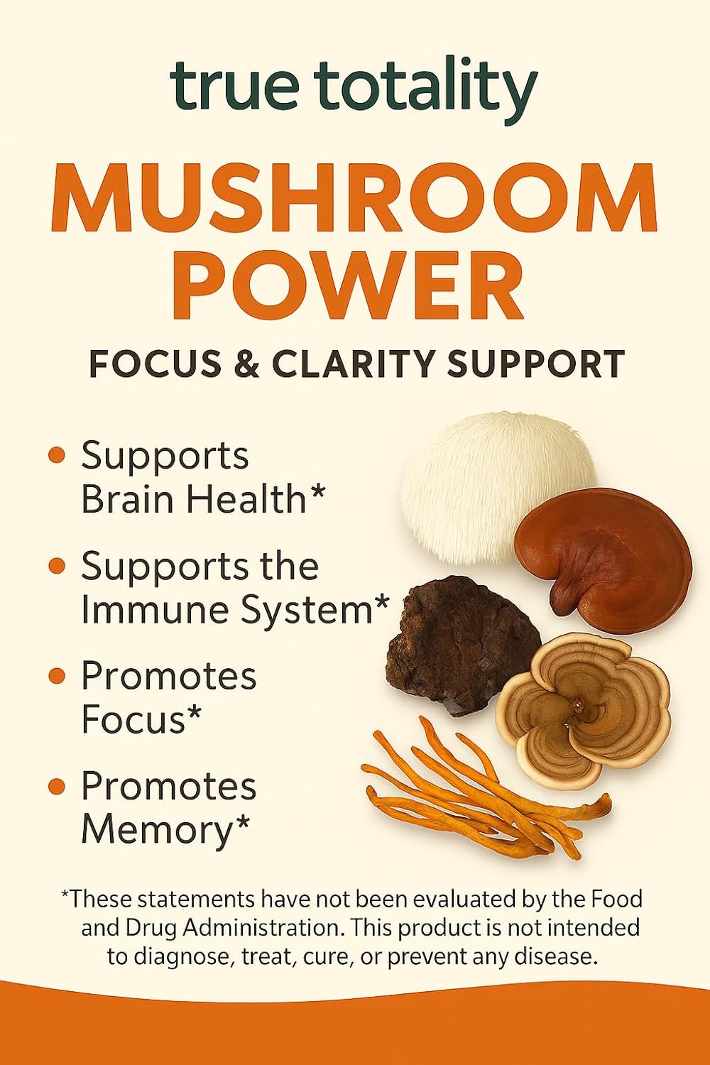Mushroom Power Complex – Doctor Formulated with Lion’s Mane, Reishi, Turkey Tail, Cordyceps & Chaga – Brain & Immune Support – 60 Capsules
