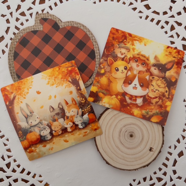 Autumn Animal-Themed Diecut Sticker Set 