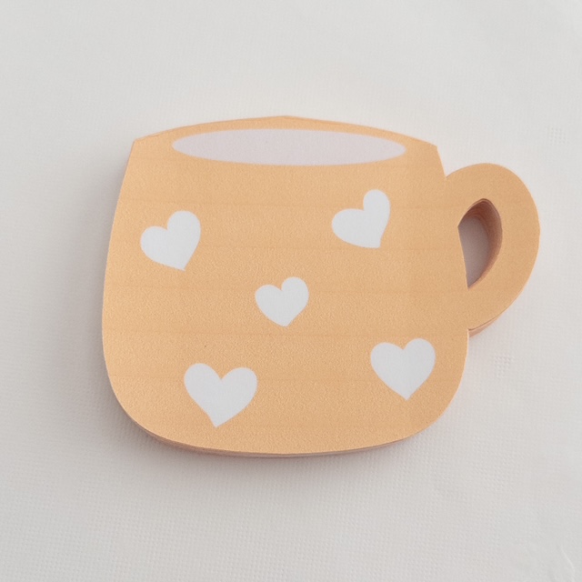 Heart Pattern Mug 50 Page Tear Off Notepad