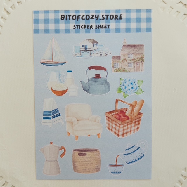 Cozy Coastal Cottage Sticker Sheet