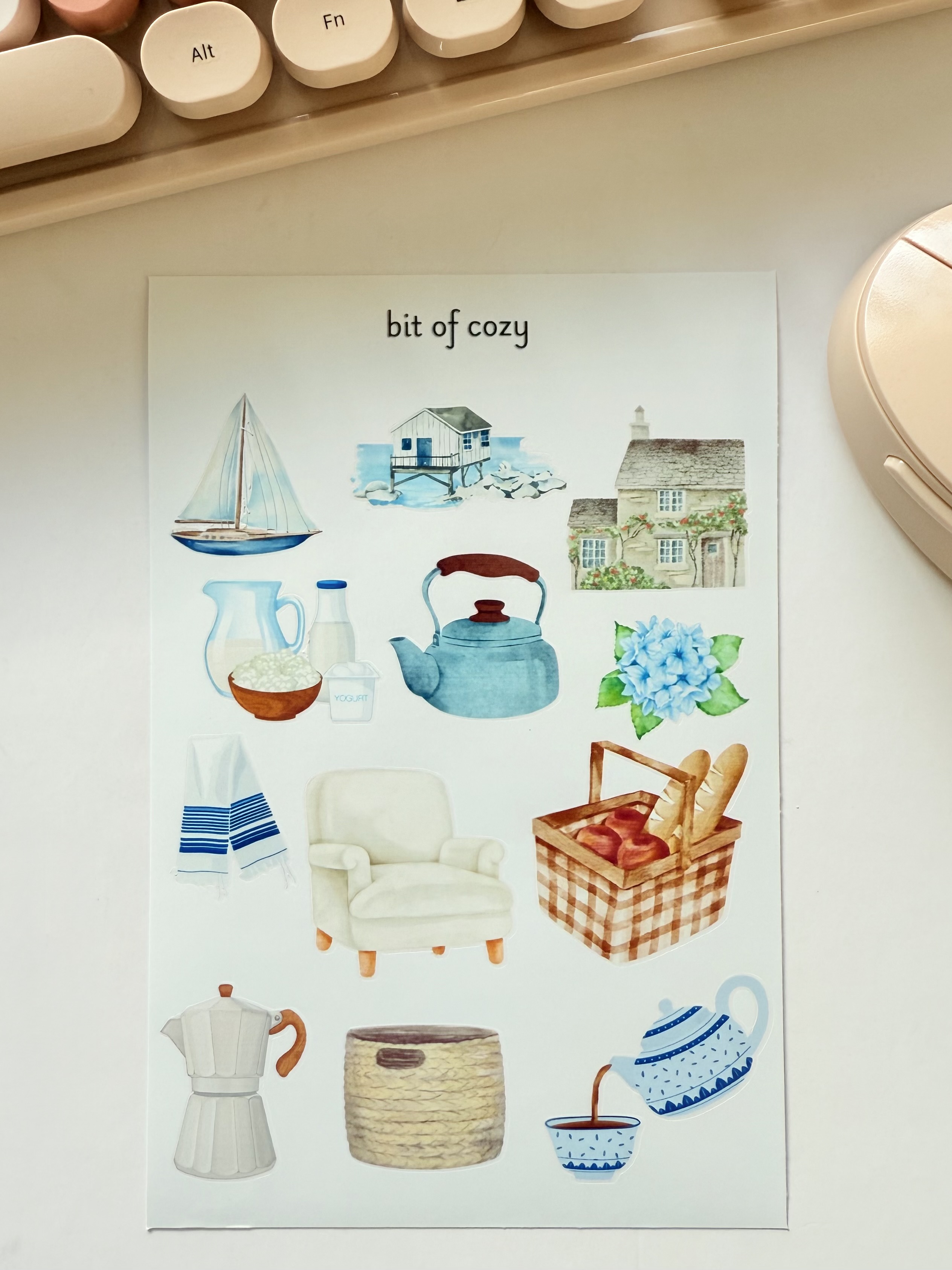 Bit of Cozy Coastal Cottage Aesthetic Sticker Sheet