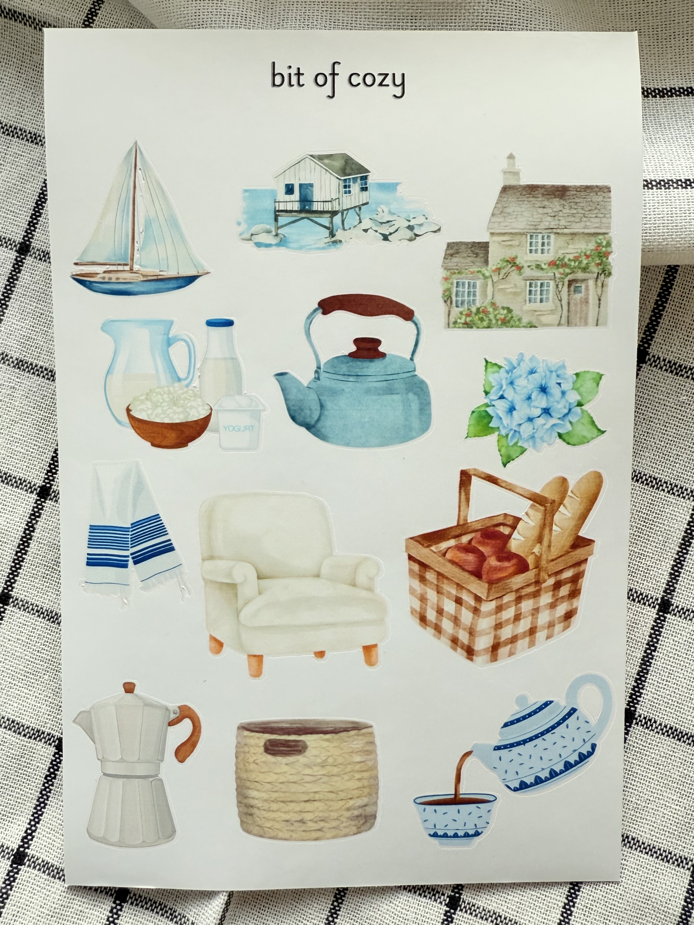 Bit of Cozy Coastal Cottage Aesthetic Sticker Sheet