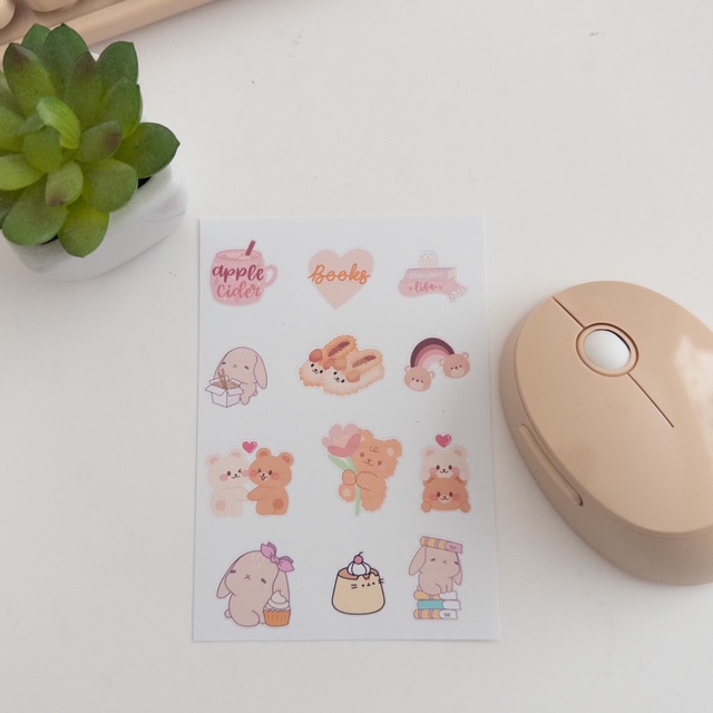Cute Cozy Animal Stickers Sheet
