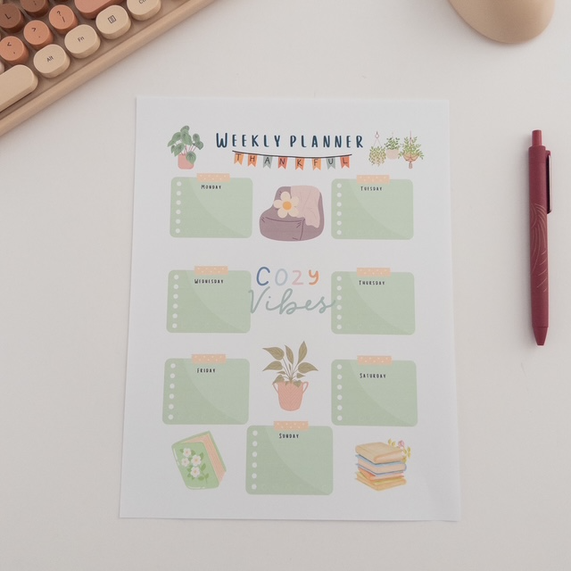 Cozy Vibes Weekly Planner Printable